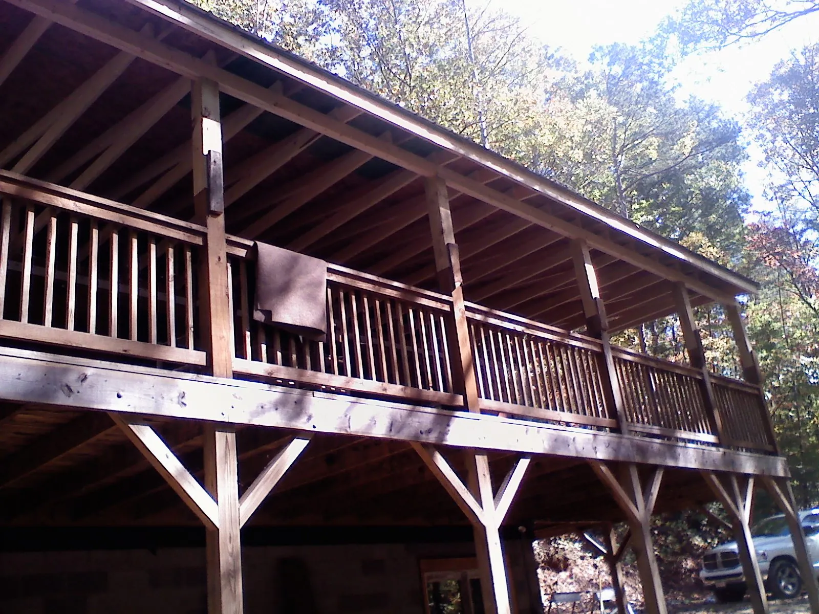 Timber framing under a new elevated porch and deck — Roof Leak Repair in Laveen by Roofing Brothers
